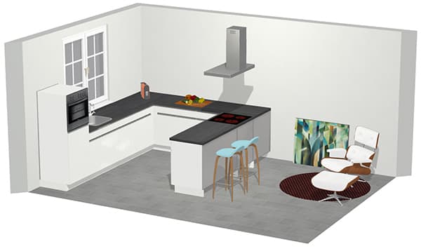 u keuken met bar